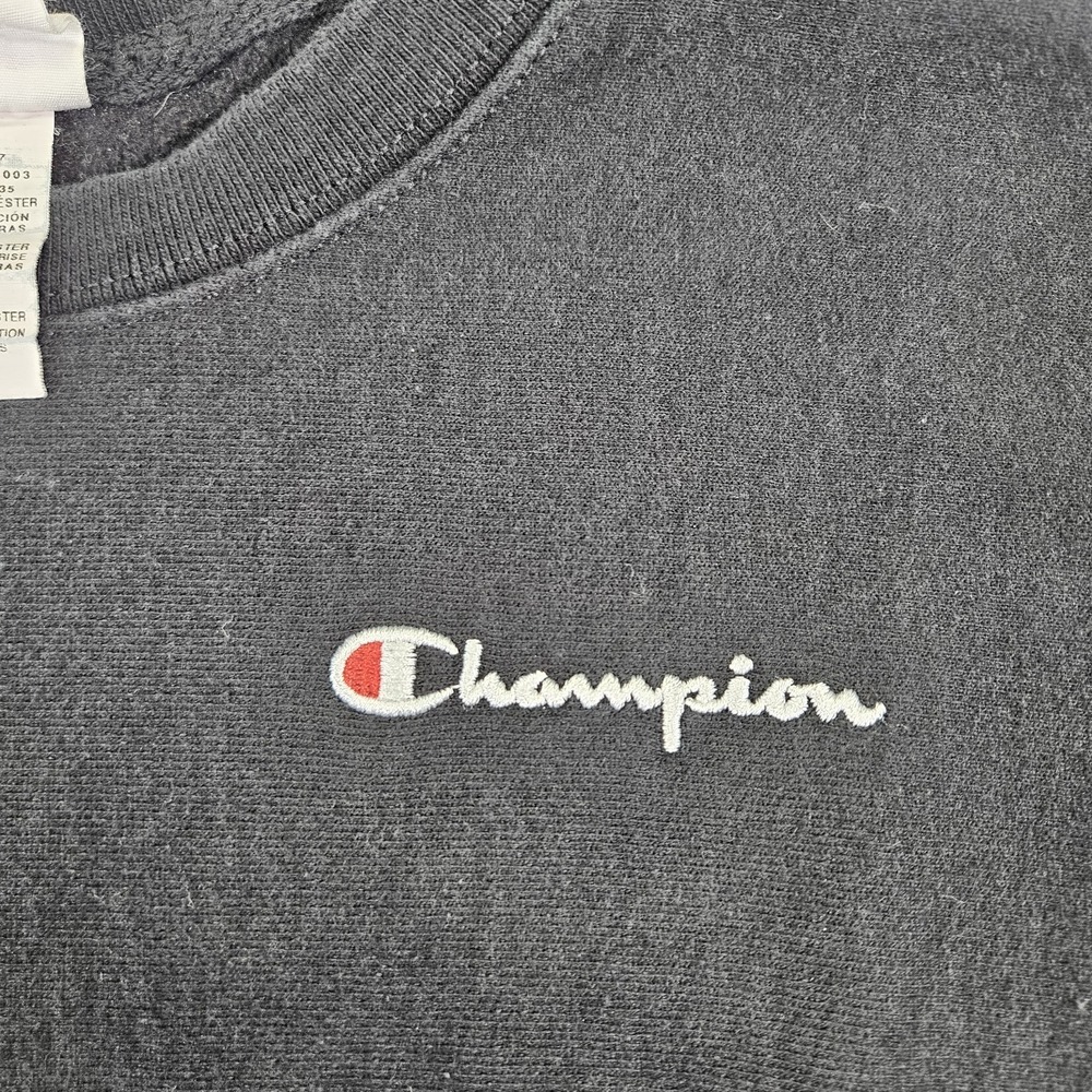 Champion Sweatshirt Mens Small Black‎ Pullover Fleece Logo Reverse Weaver Unisex - Picture 4 of 9